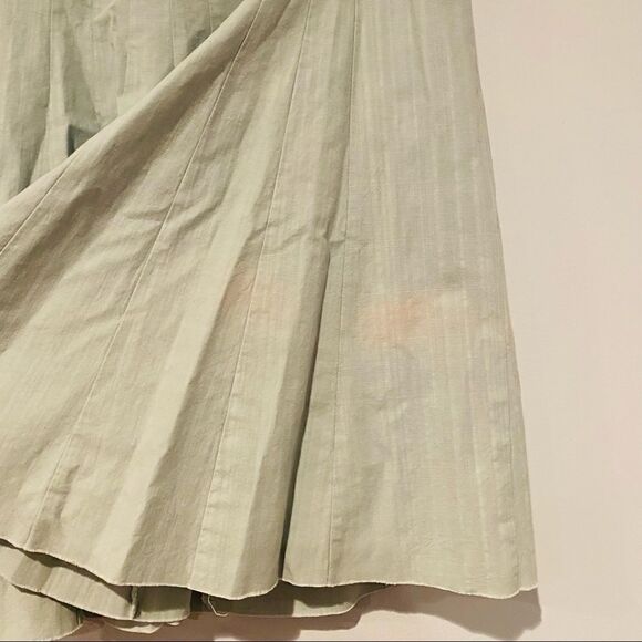 Club Monaco Light Green Flare Raw Edge Hem Skirt - Picture 4 of 5